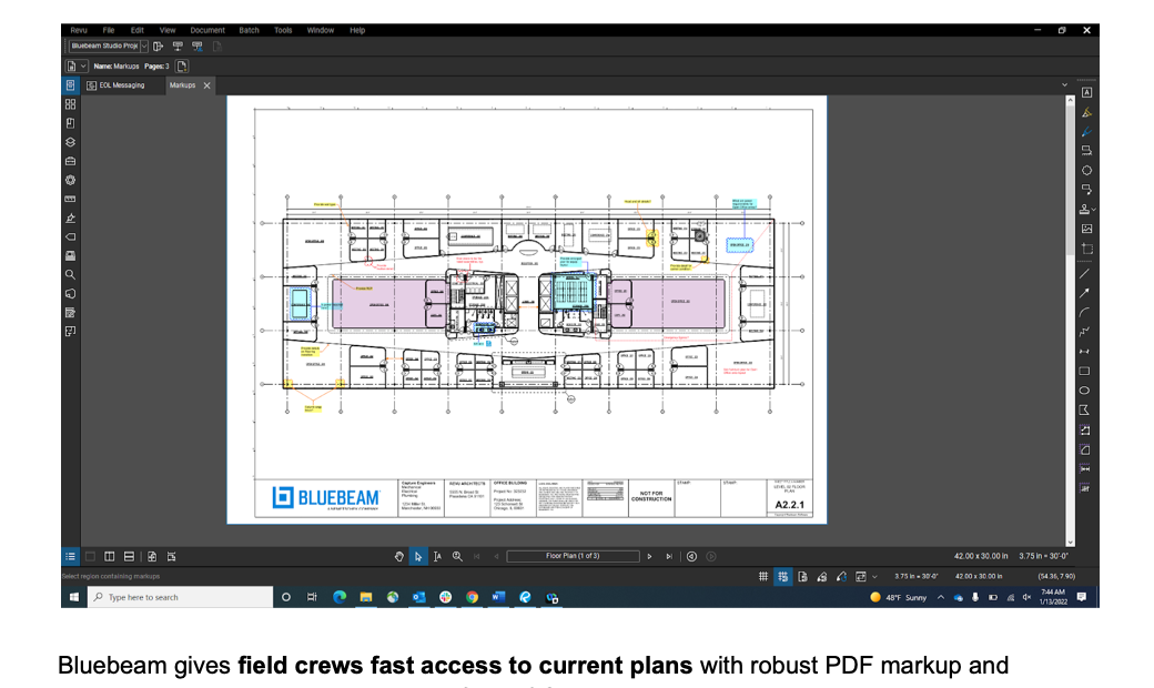 Bluebeam platform interface