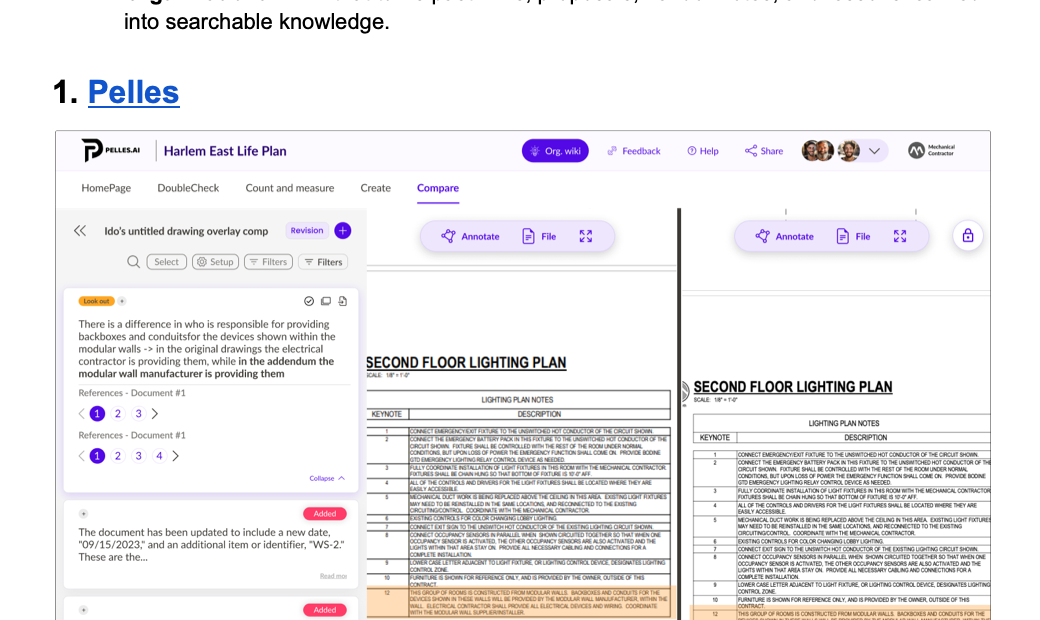 Pelles.ai platform interface
